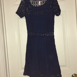 Navy Blue Lace Dress